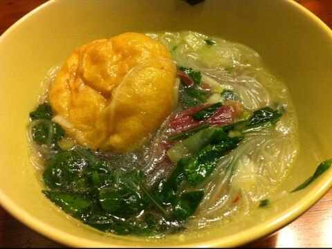 春雨と牛肉のねぎスープ